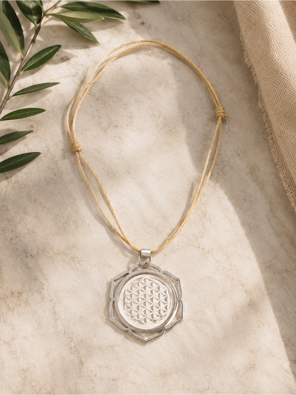 Boho Flower of Life Mandala Pendant Necklace • Sacred Geometry • Spiritual